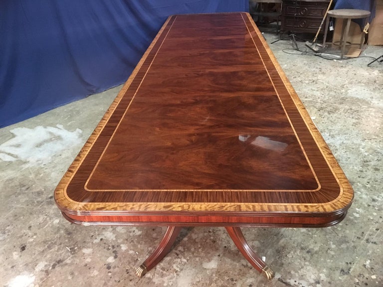 Custom Large 16 ft. Mahogany Banquet Dining Table by Leighton Hall For