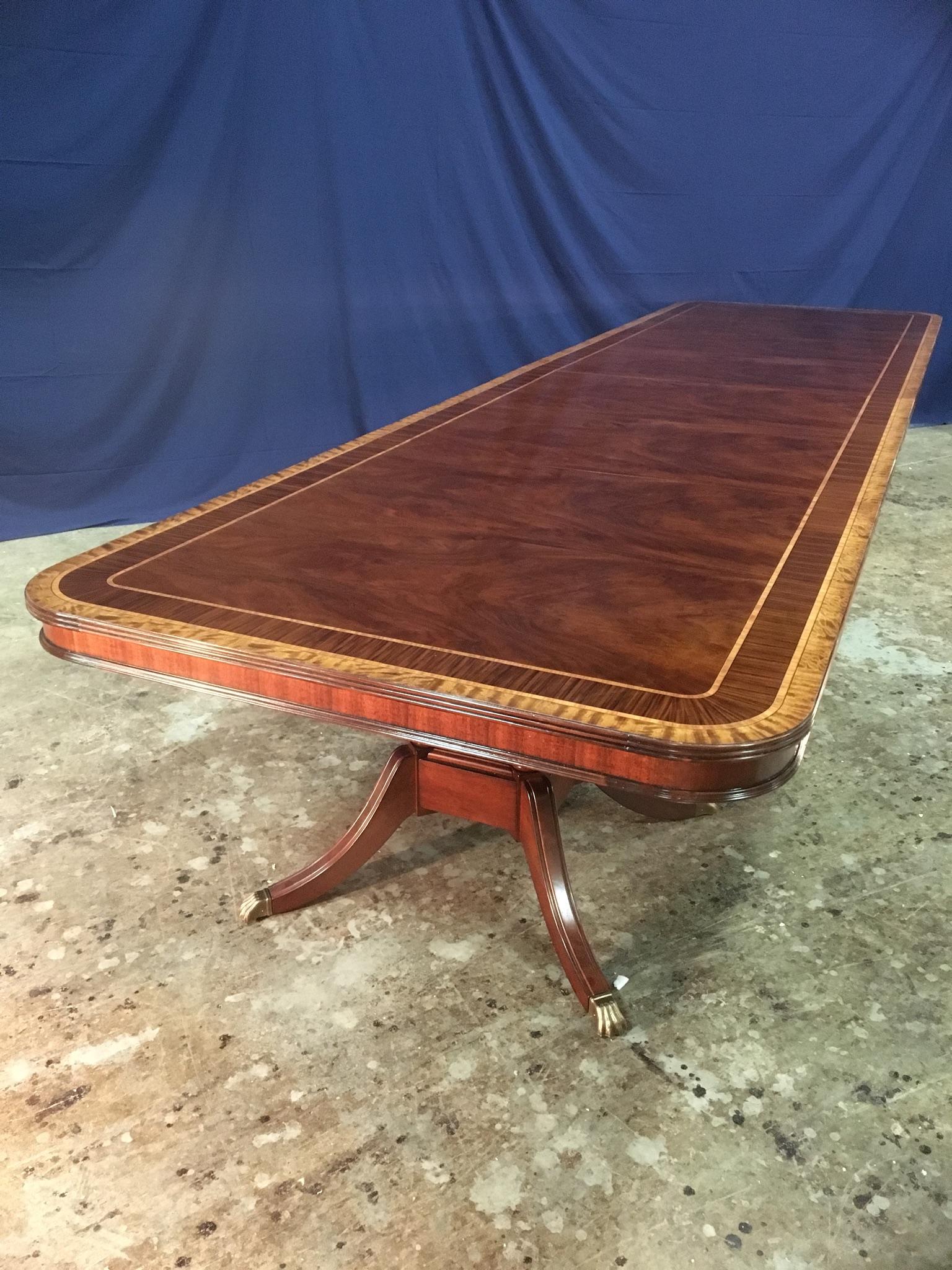 Georgian Custom Large 16 ft. Mahogany Banquet Dining Table by Leighton Hall For Sale