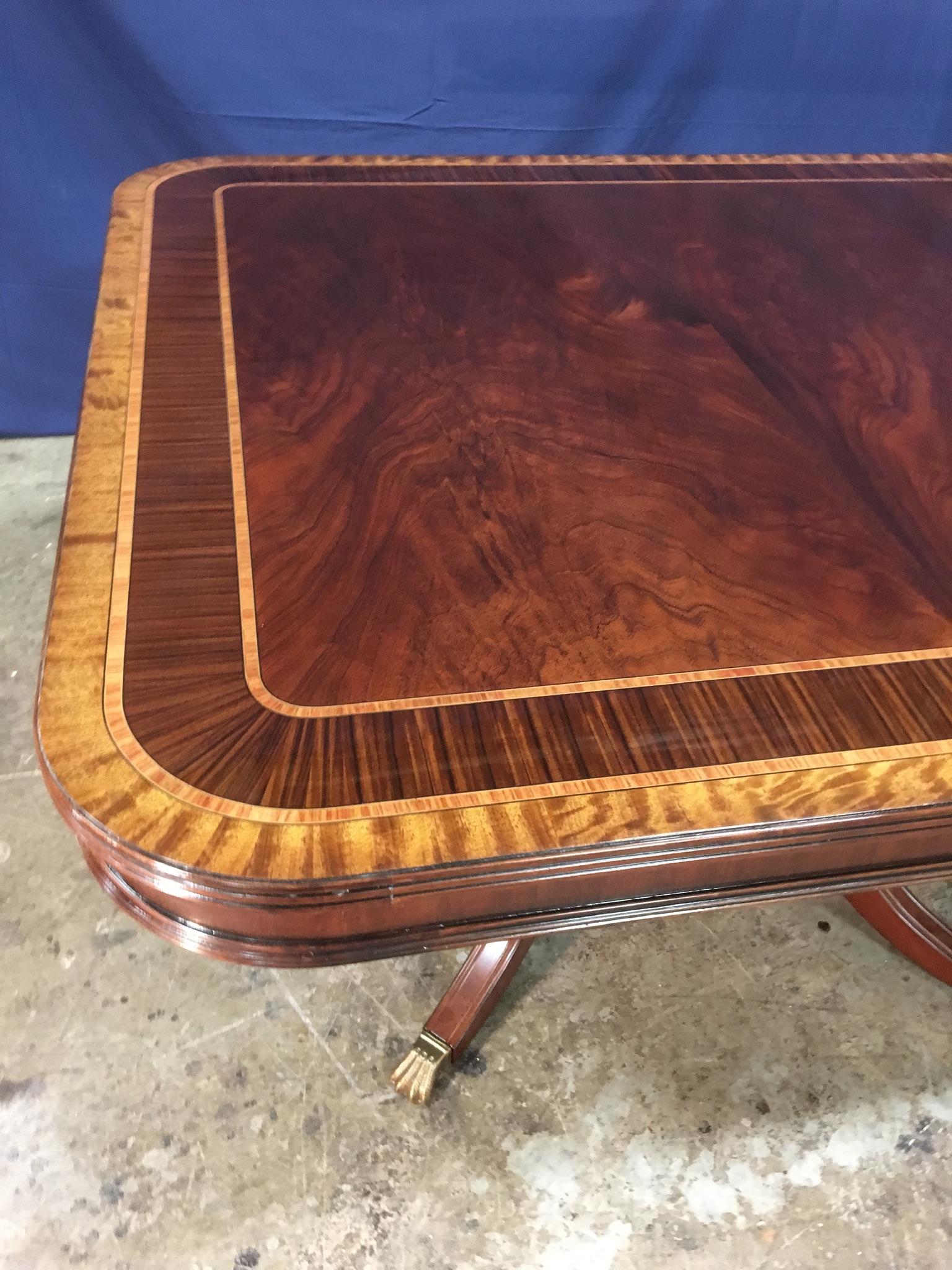 Custom Large 16 ft. Mahogany Banquet Dining Table by Leighton Hall In New Condition For Sale In Suwanee, GA