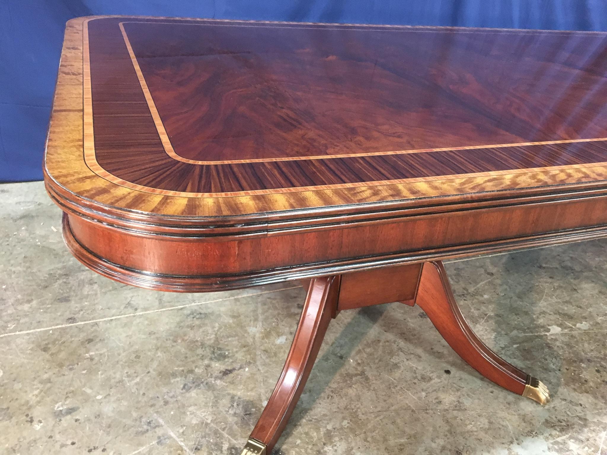 Contemporary Custom Large 16 ft. Mahogany Banquet Dining Table by Leighton Hall For Sale