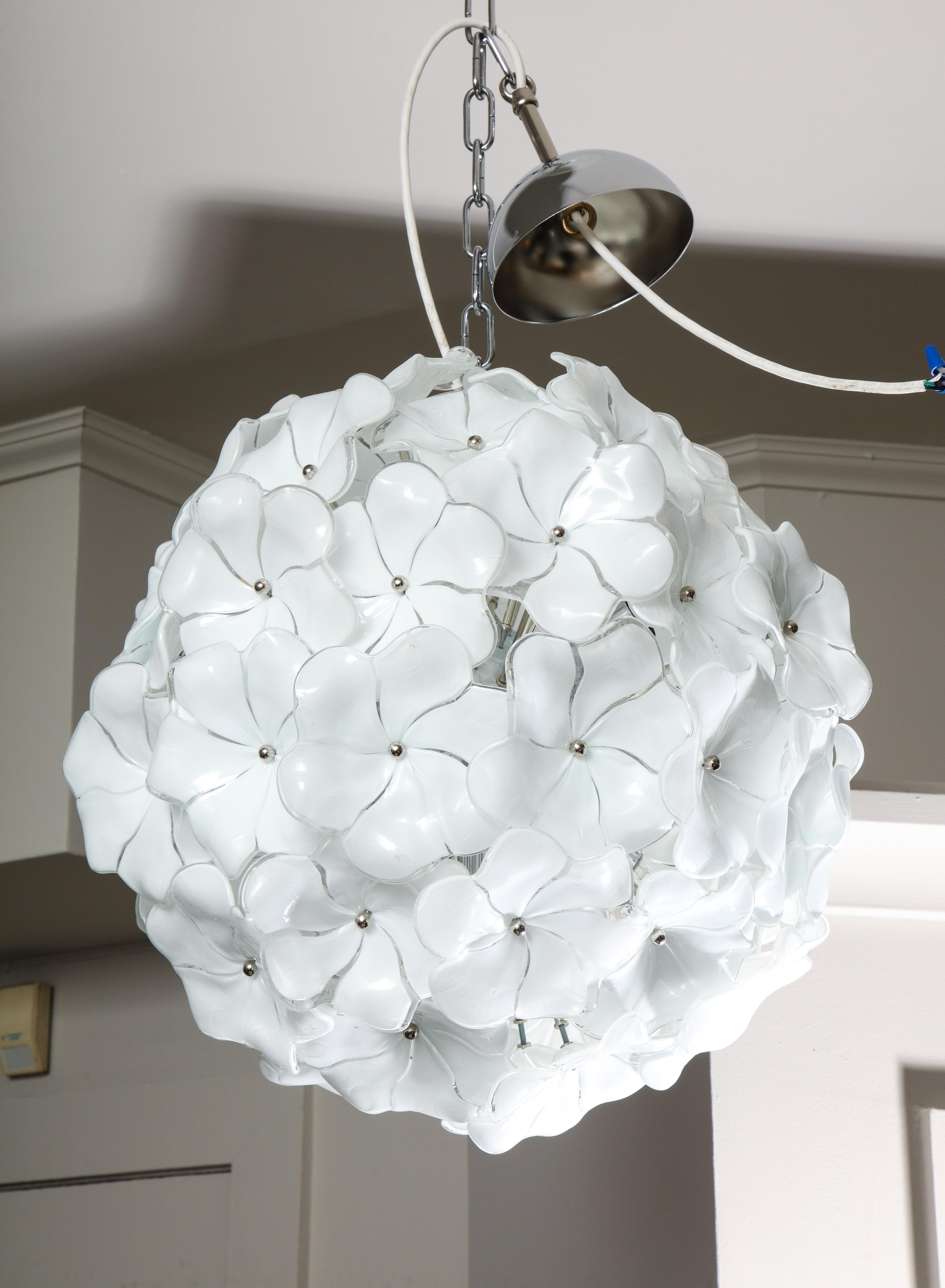 white flower chandelier