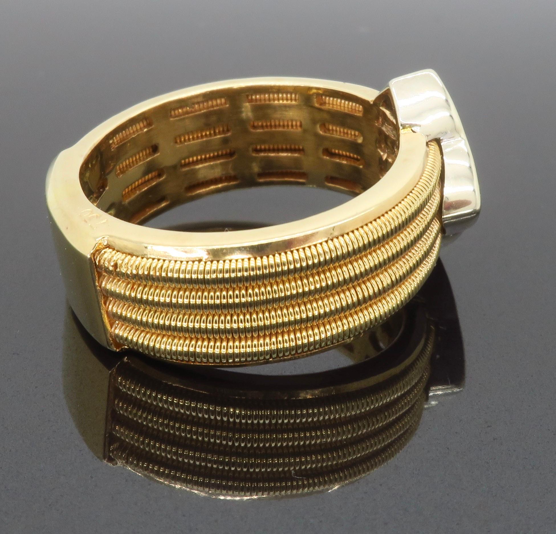 Custom 18 Karat Yellow Gold Diamond Clover Ring 1