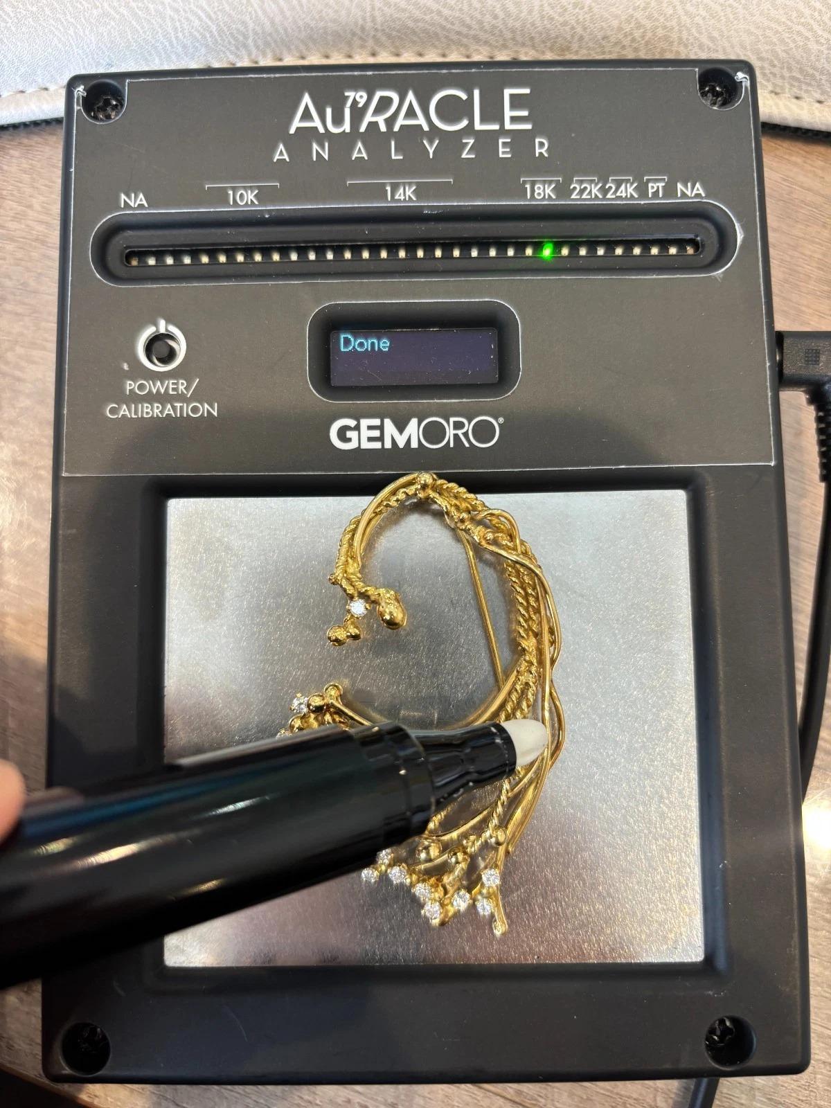 Custom 18K Gelbgold Diamant Rebe 1,00 ctw natürliche Diamanten 15,89g Brosche im Angebot 3