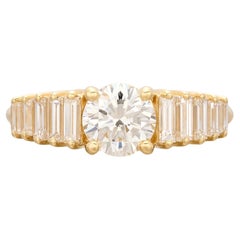 Anillo de diamantes GIA de oro de 18 quilates personalizado