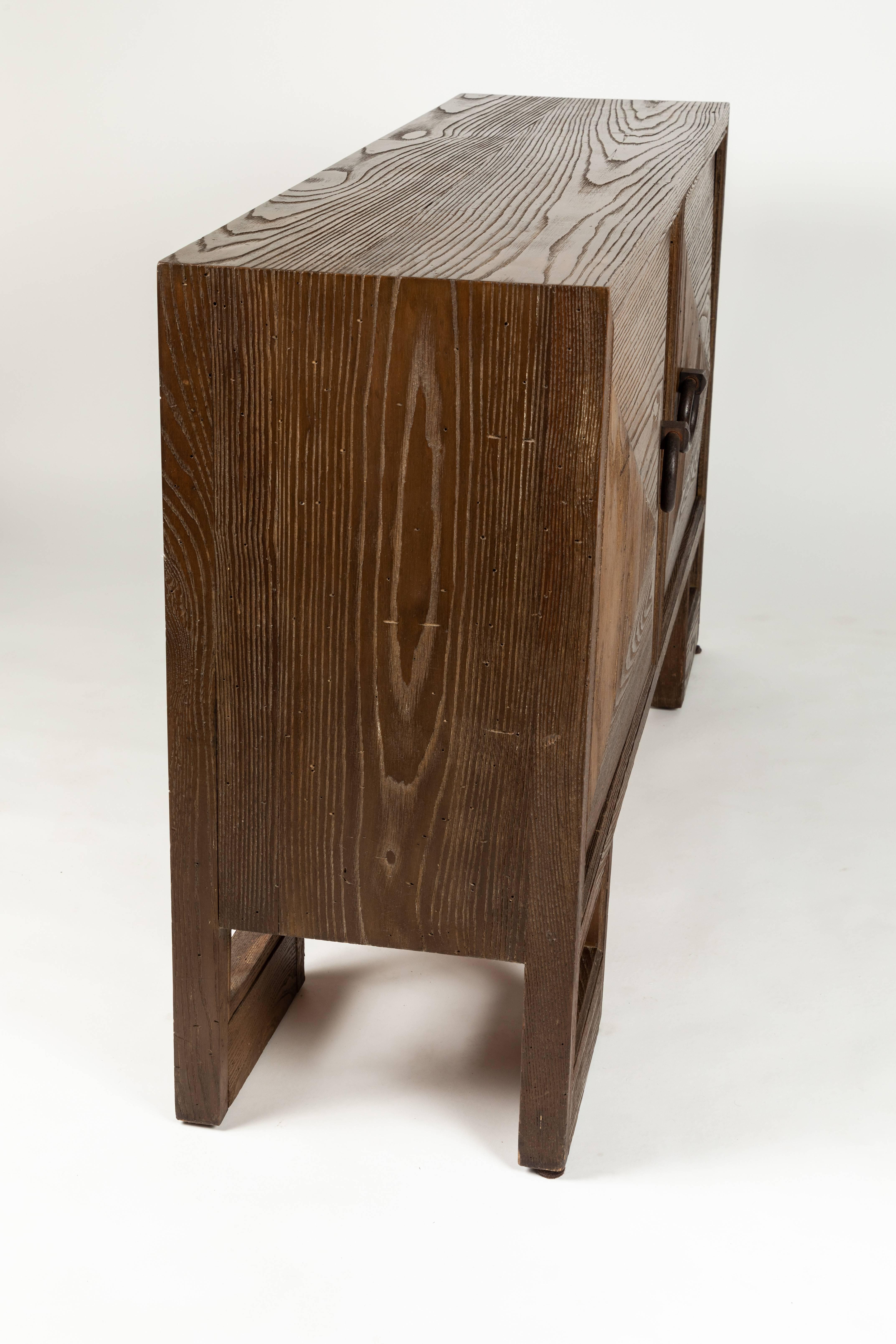 Custom 1940s Stained Oak Cabinet by James Mont 1