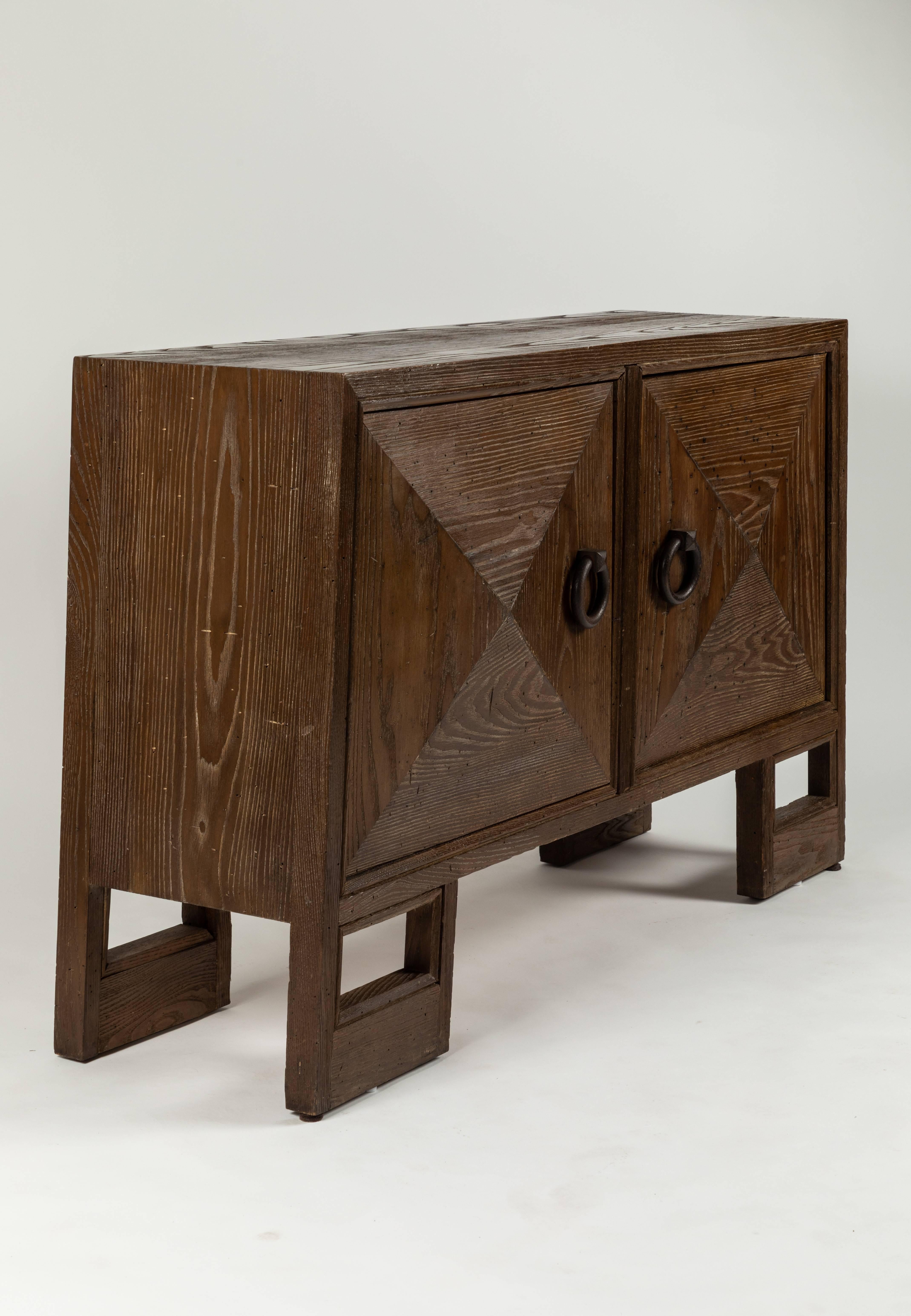American Custom 1940s Stained Oak Cabinet by James Mont