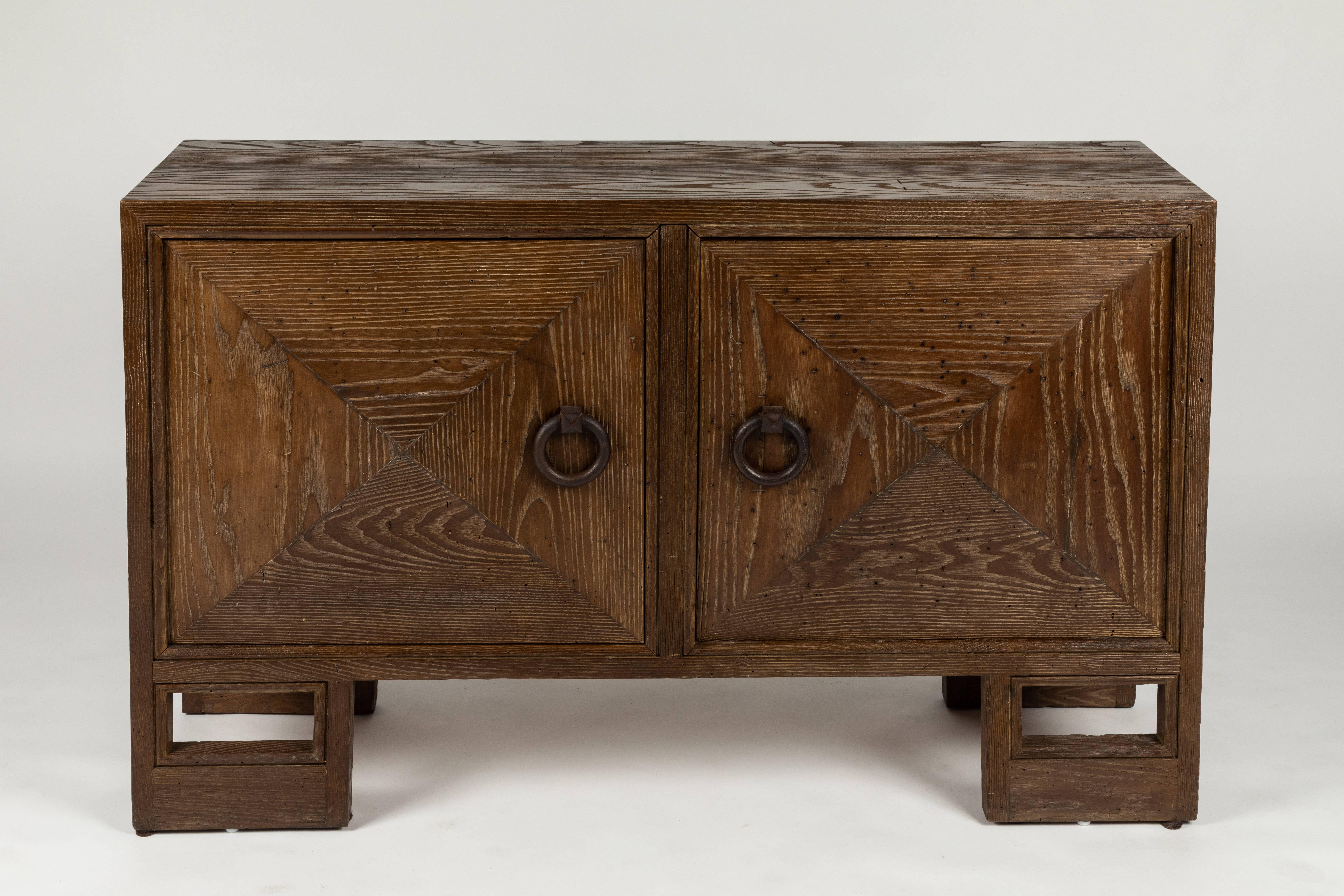 Brushed Custom 1940s Stained Oak Cabinet by James Mont