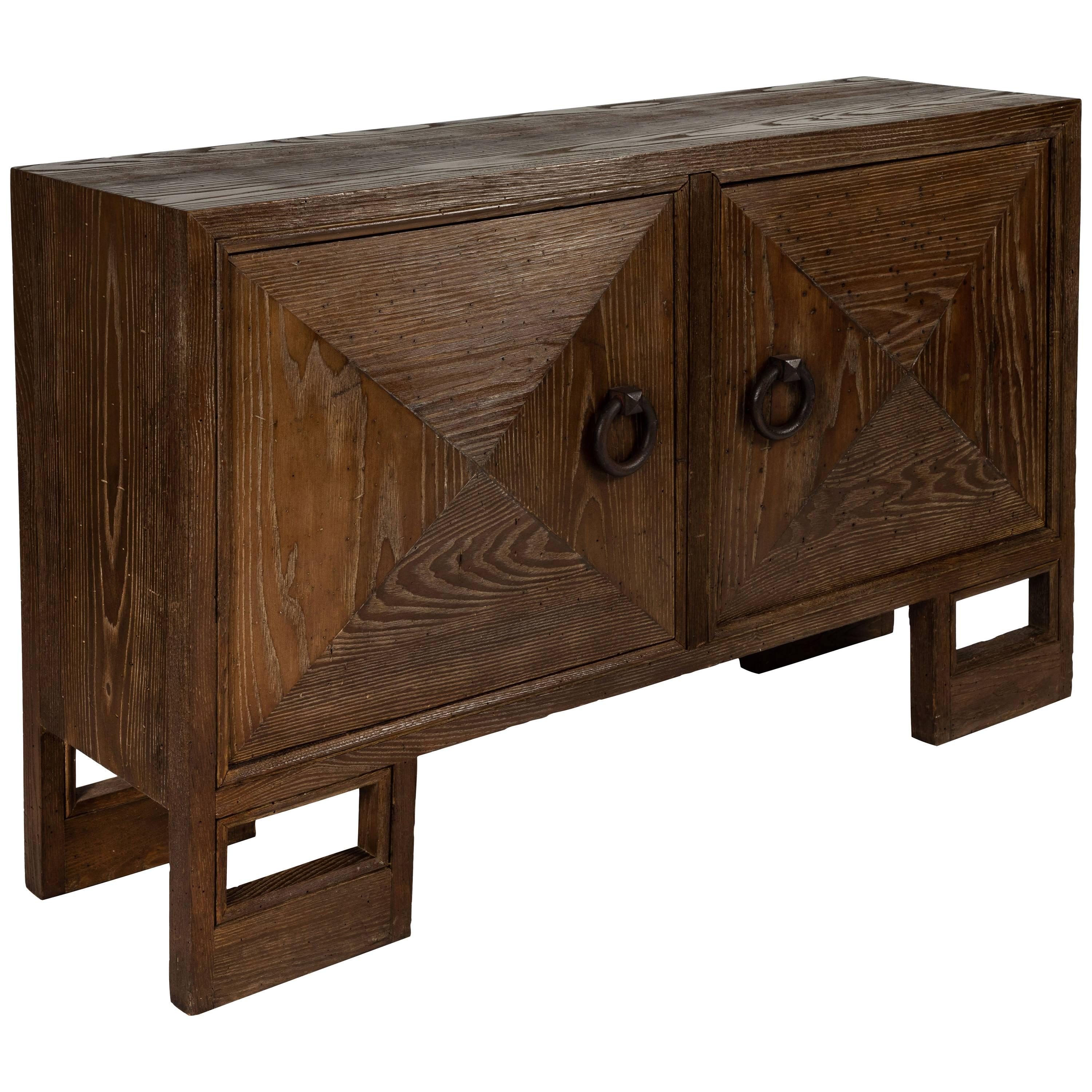 Custom 1940s Stained Oak Cabinet by James Mont