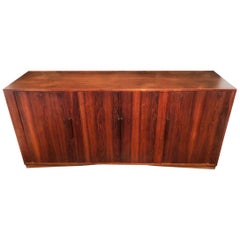 Custom 1960s Walnut Tambour Credenza