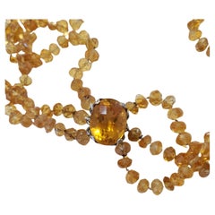 Custom 1980s Pat Areias Citrine & Handwrought Silver Tri-Strand Choker