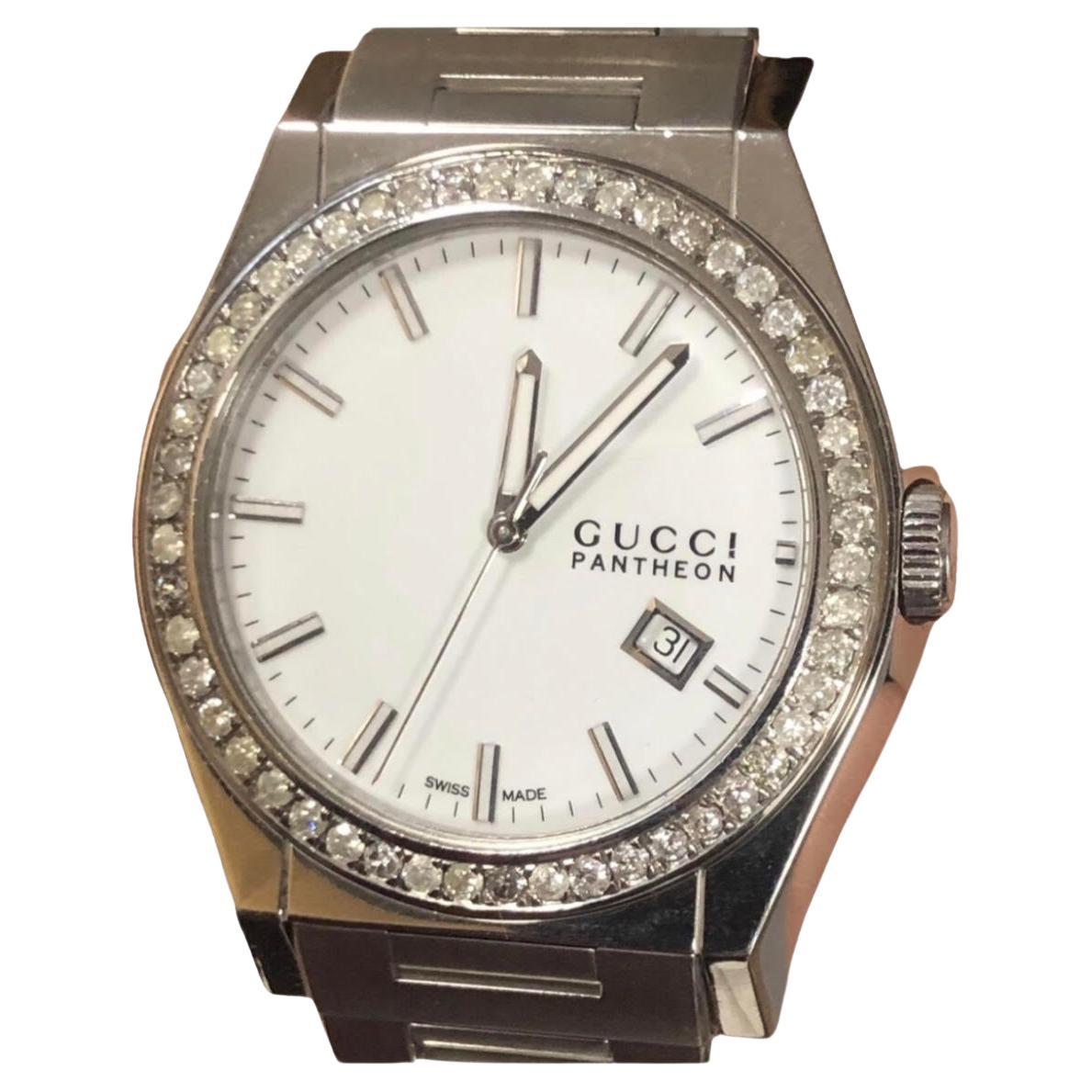 Custom 2 Carat Ct Gucci Men’s Pantheon 115.2 Real Natural Diamond 44mm Watch 1