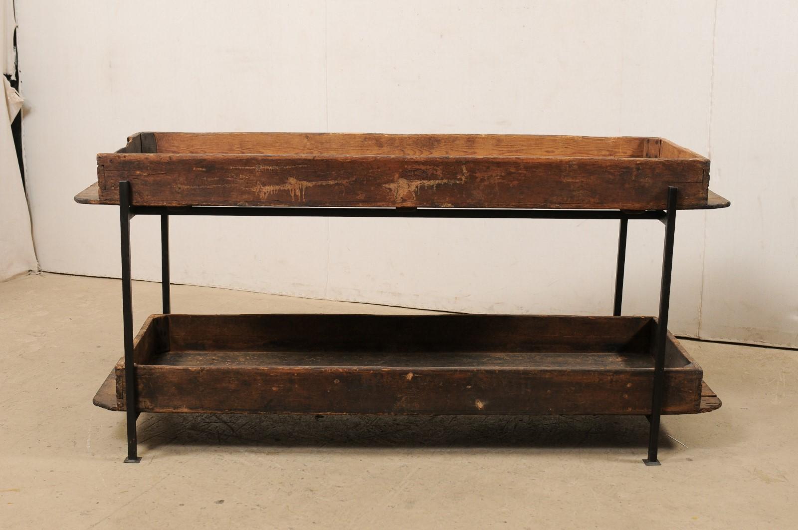 Custom 2 Tier Console Table from French Baker's Bread Rising Racks 4