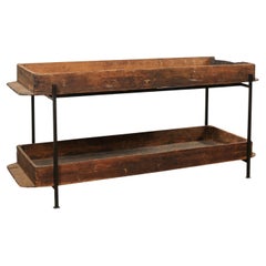 Used Custom 2 Tier Console Table from French Baker's Bread Rising Racks
