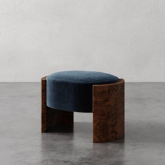 Custom 28" Benoit Ottoman in Plush Velvets by Christiane Lemieux