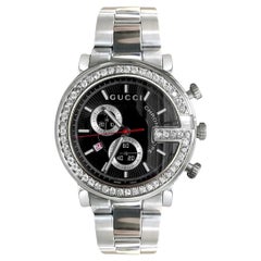 Custom 3 Carat Ct Diamond Gucci G Chrono Chronograph Date Swiss Made Watch 1 