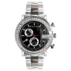 Custom 3 Quilates Diamante Gucci G Chrono Cronógrafo Fecha Reloj Swiss Made 1