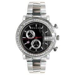 Custom 3 Quilates Diamante Gucci G Chrono Cronógrafo Fecha Reloj Swiss Made 1