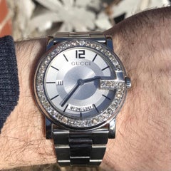 Benutzerdefinierte in der Nähe von 3 Carat Ct Diamond Gucci G Day Date Swiss Made Weiß-Zifferblatt Uhr 1