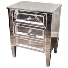 Custom 3-Drawer Mirrored Nightstand