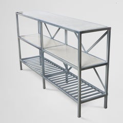 Custom 3-Tier Console Table with Stone Inserts