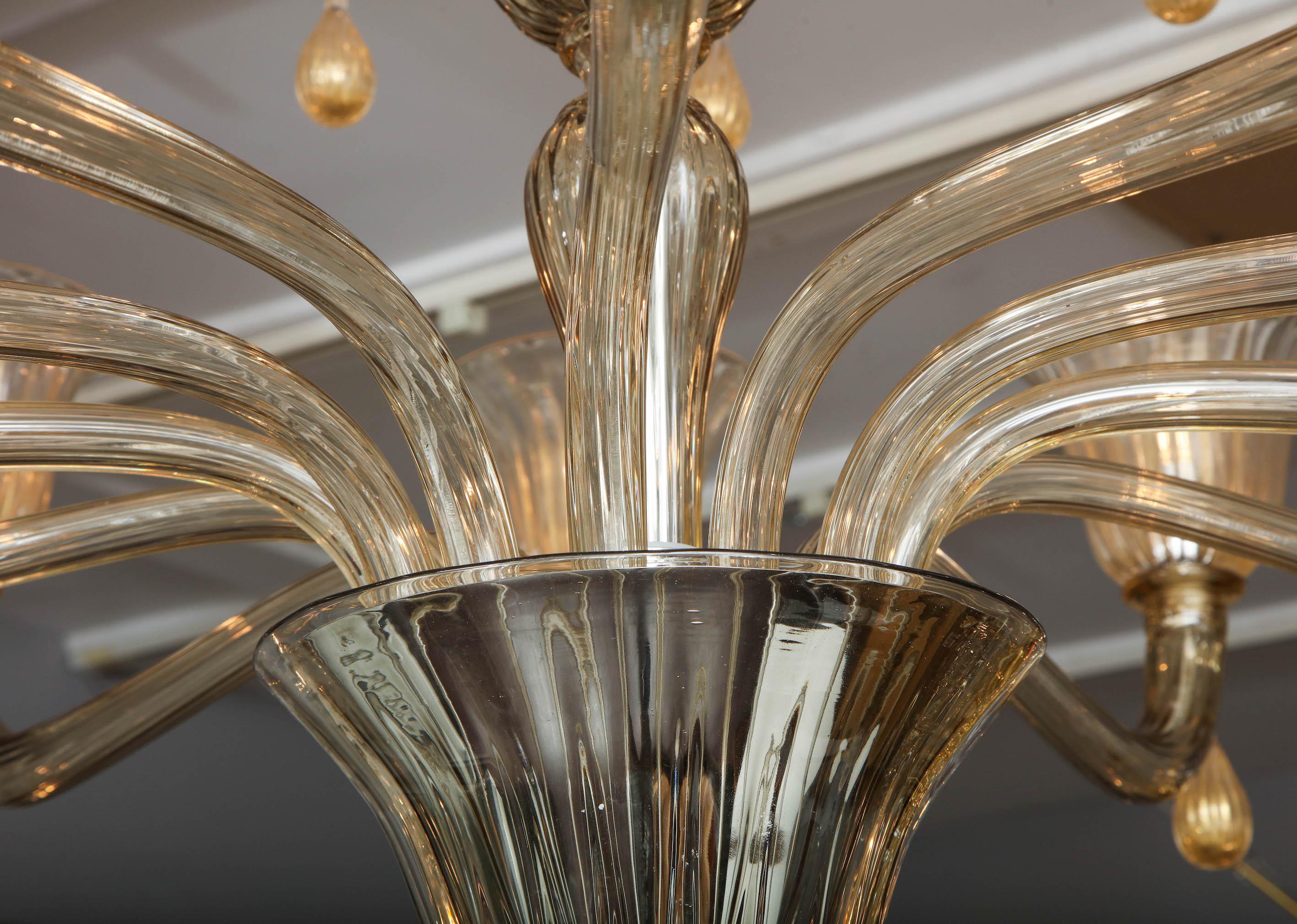 Custom 3-Tier Extra Large Modern Venetian Chandelier In New Condition For Sale In New York, NY
