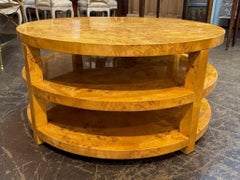 Custom 3 Tier Milo Baughman Manner Burlwood Coffee Table