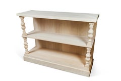 Custom 3-Tier Wall Console with Shelves, Turned Wood Column Accent