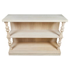 Custom 3-Tier Wall Console with Shelves, Turned Wood Column Accent
