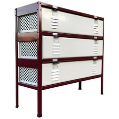 Custom 3 X 3 Locker Basket "Dresser" Unit with Specialty Triple Wide Baskets