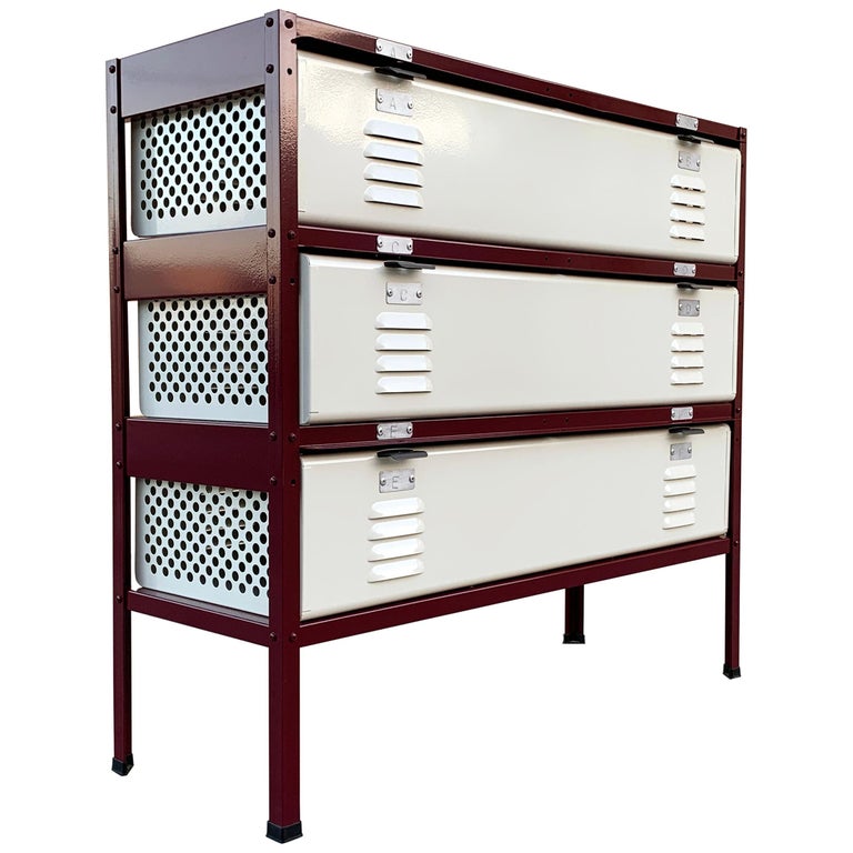 Custom 3 X 3 Locker Basket "Dresser" Unit with Specialty Triple Wide