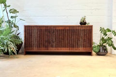 Custom 320 cm Oregon Black Walnut Slatted Credenza
