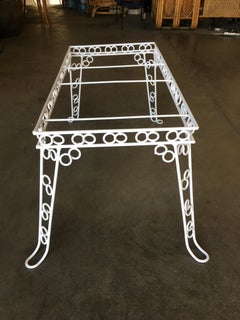 Custom 4 Person Outdoor "Circle 8" Iron Table with Glass Top