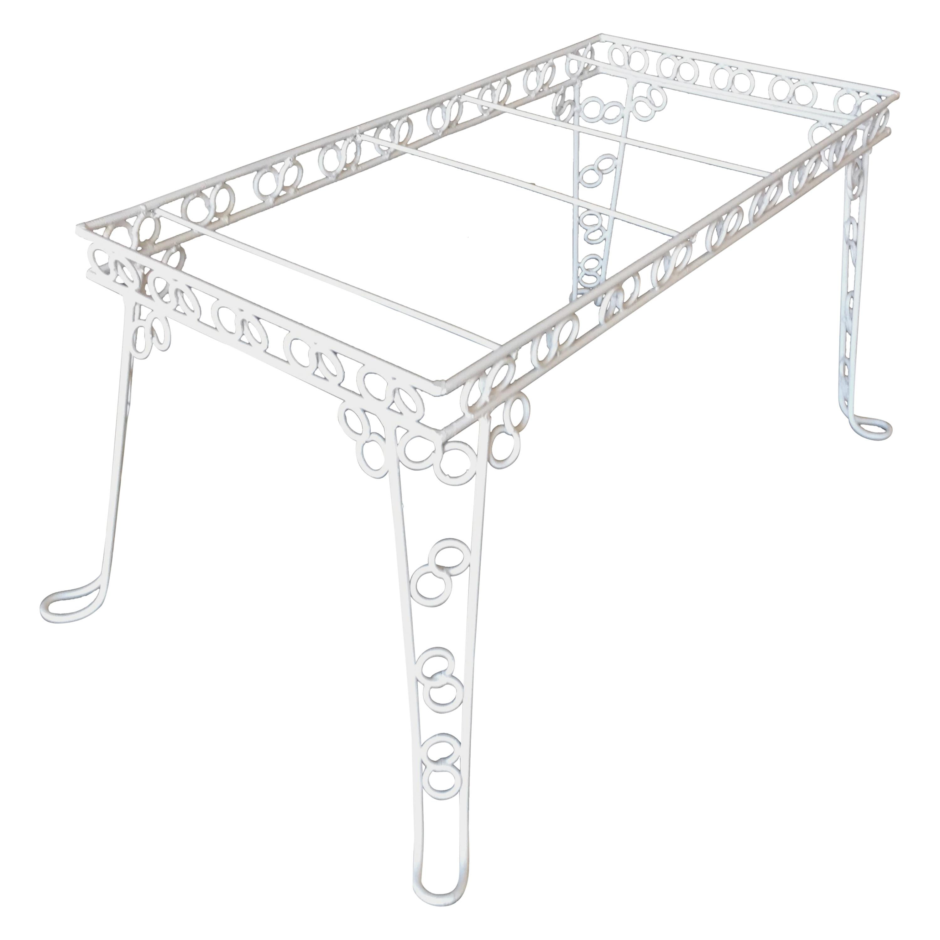 Custom 4 Person Outdoor "Circle 8" Iron Table with Glass Top