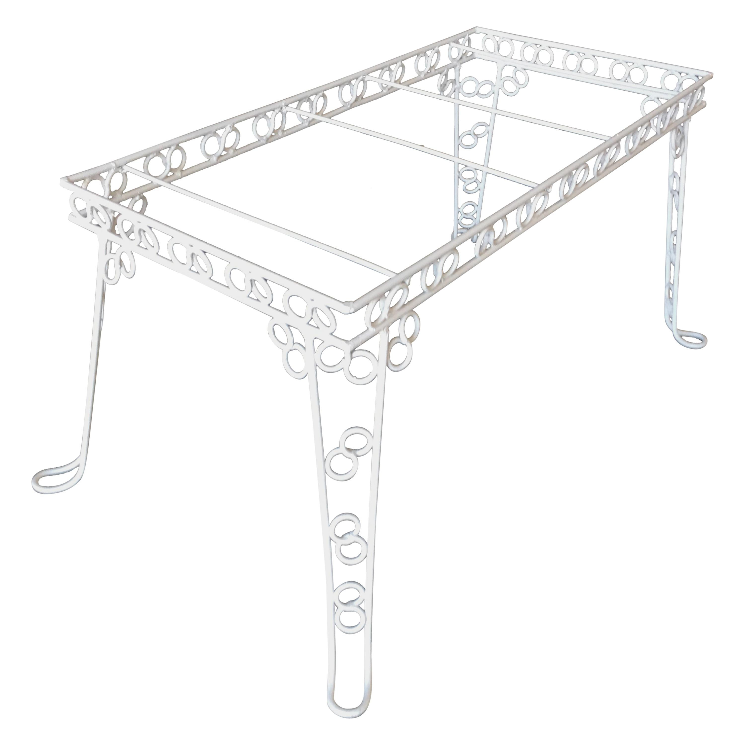 Mesa de hierro "Círculo 8" para exterior personalizada para 4 personas con tablero de cristal