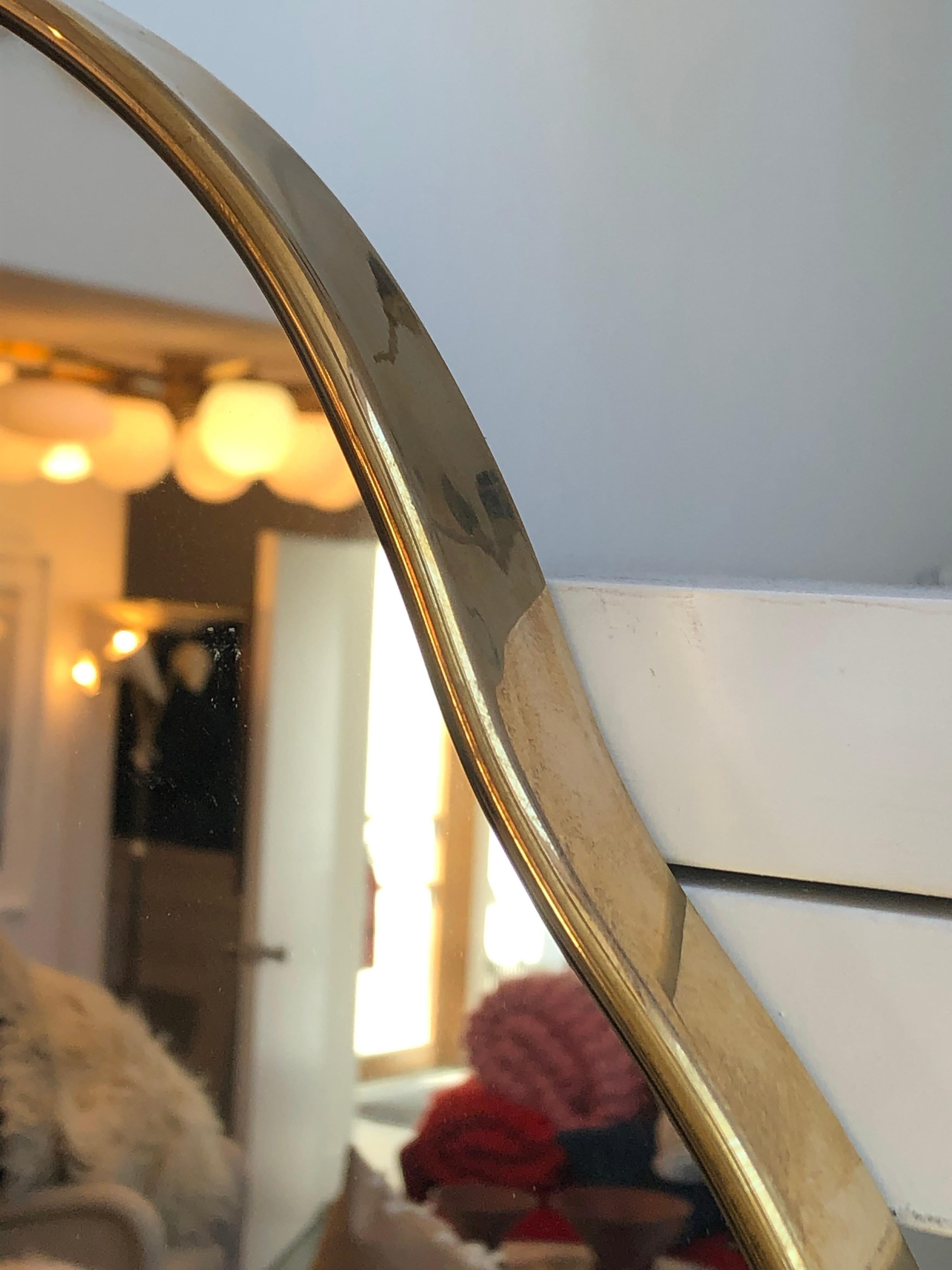 Hand-Crafted Custom 42'' x 28''  Italian Brass Mirror by Le Lampade