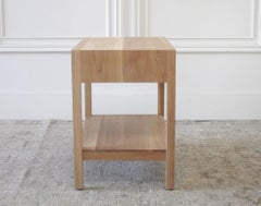 Custom 48" Wide White Oak Nightstand with Single Drawer