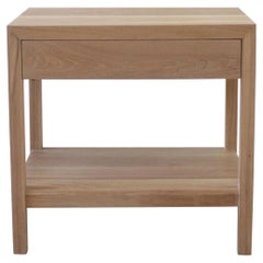 Custom 48" Wide White Oak Nightstand with Single Drawer