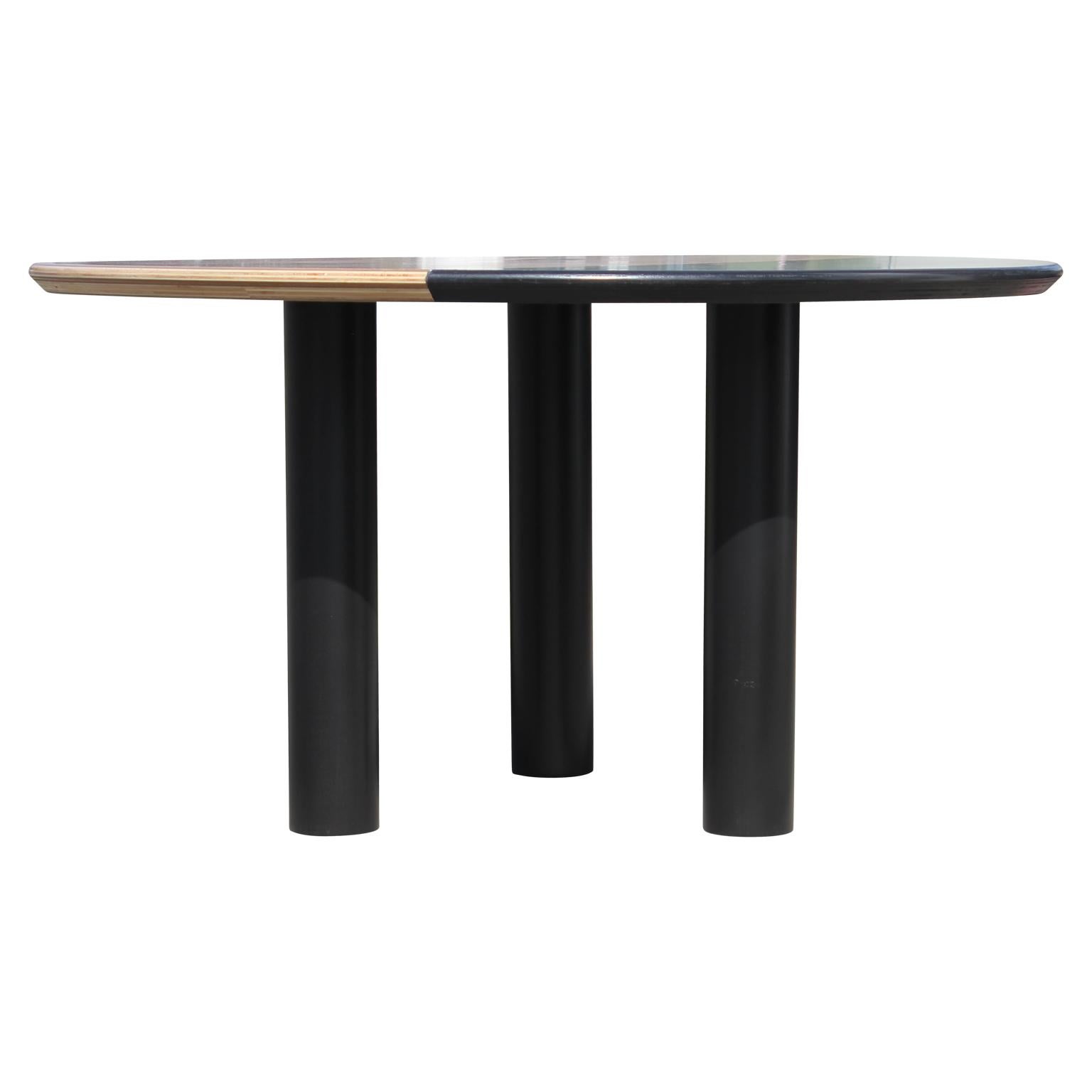 Post-Modern Custom Round Postmodern Two-Tone Cerused Table