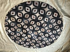 Custom 6’ Round Floret Design Castelluxe Hair on Hide Rug