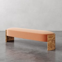 Custom 72" Benoit Bench in Performance Velvets by Christiane Lemieux
