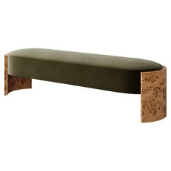 Custom 72" Benoit Bench in Performance Velvets by Christiane Lemieux