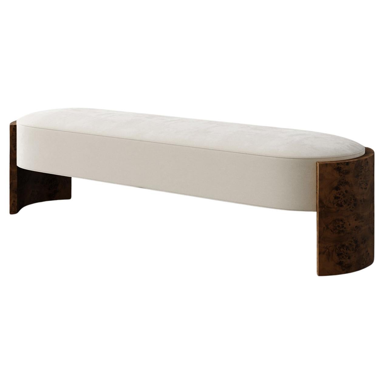 Custom 72" Benoit Bench in Plush Velvets by Christiane Lemieux