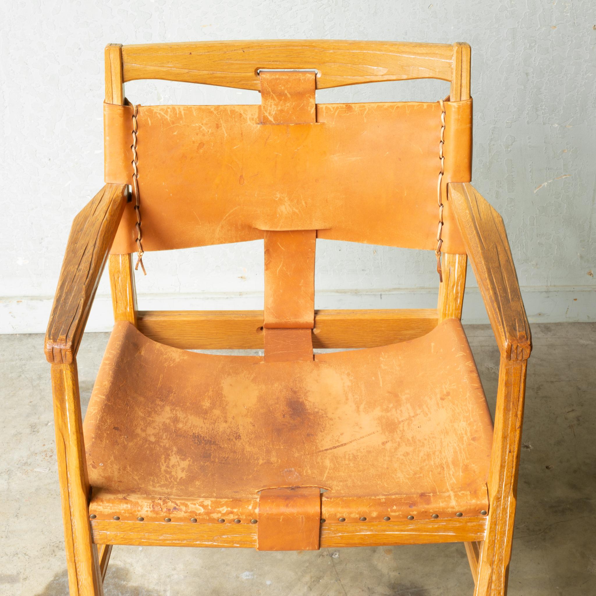 20th Century Custom A. Brandt Leather Armchair, circa 1940-1950