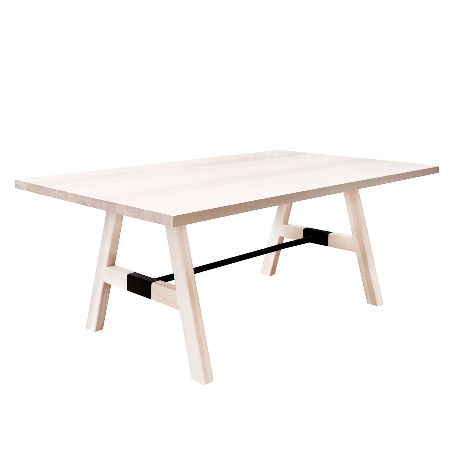 Table de conférence « A-Frame » sur mesure fabriquée à partir de bois massif et de détails en métal en vente 1