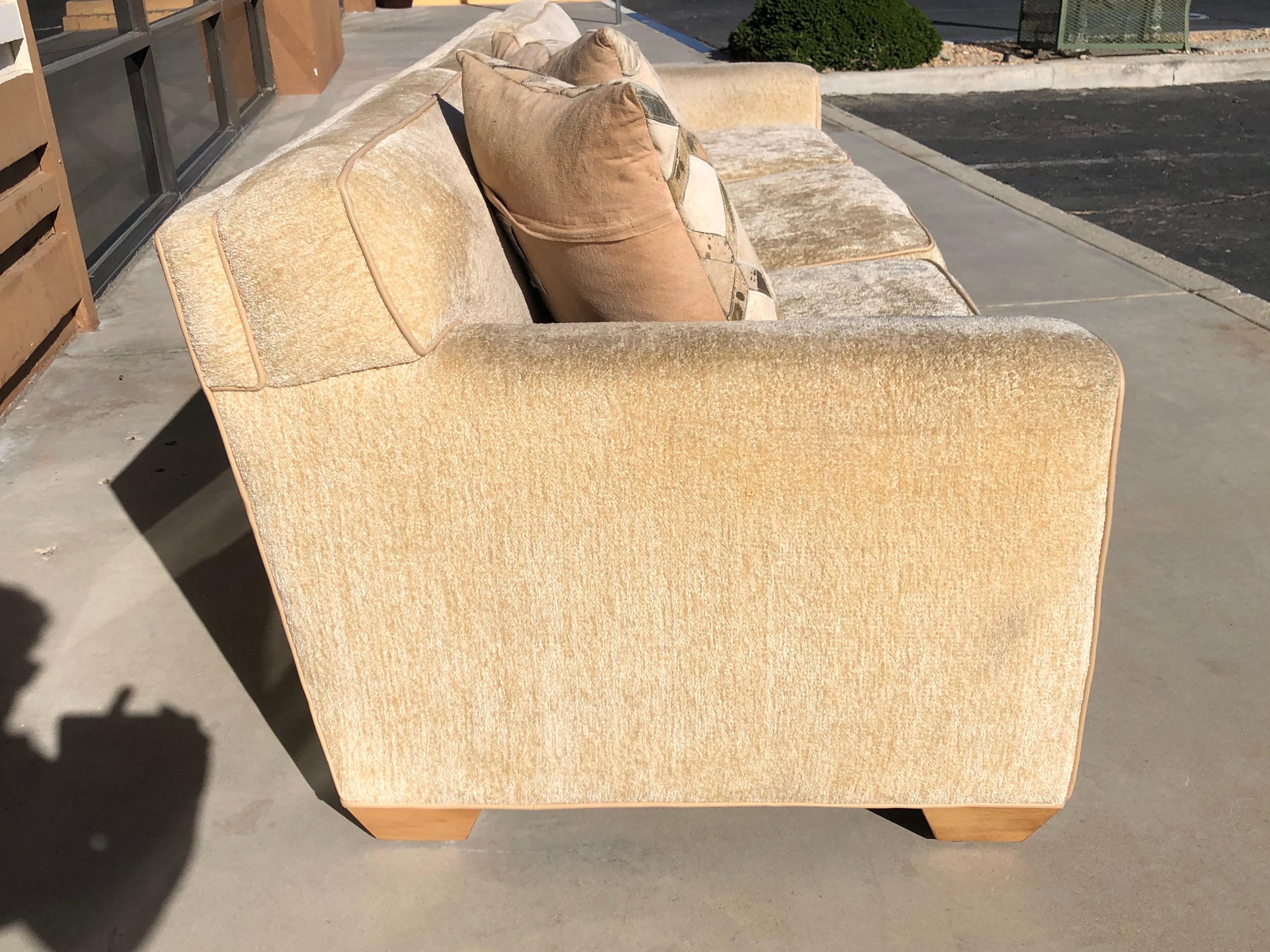 Fabric Custom A. Rudin Sofa in Beige Soft Chenille from Palm Springs Estate