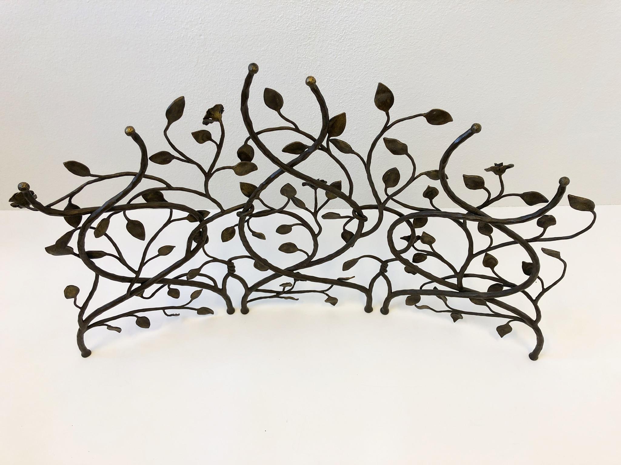 Late 20th Century Custom Aged Bronze Fireplace Screen by Thomas Schwaiger