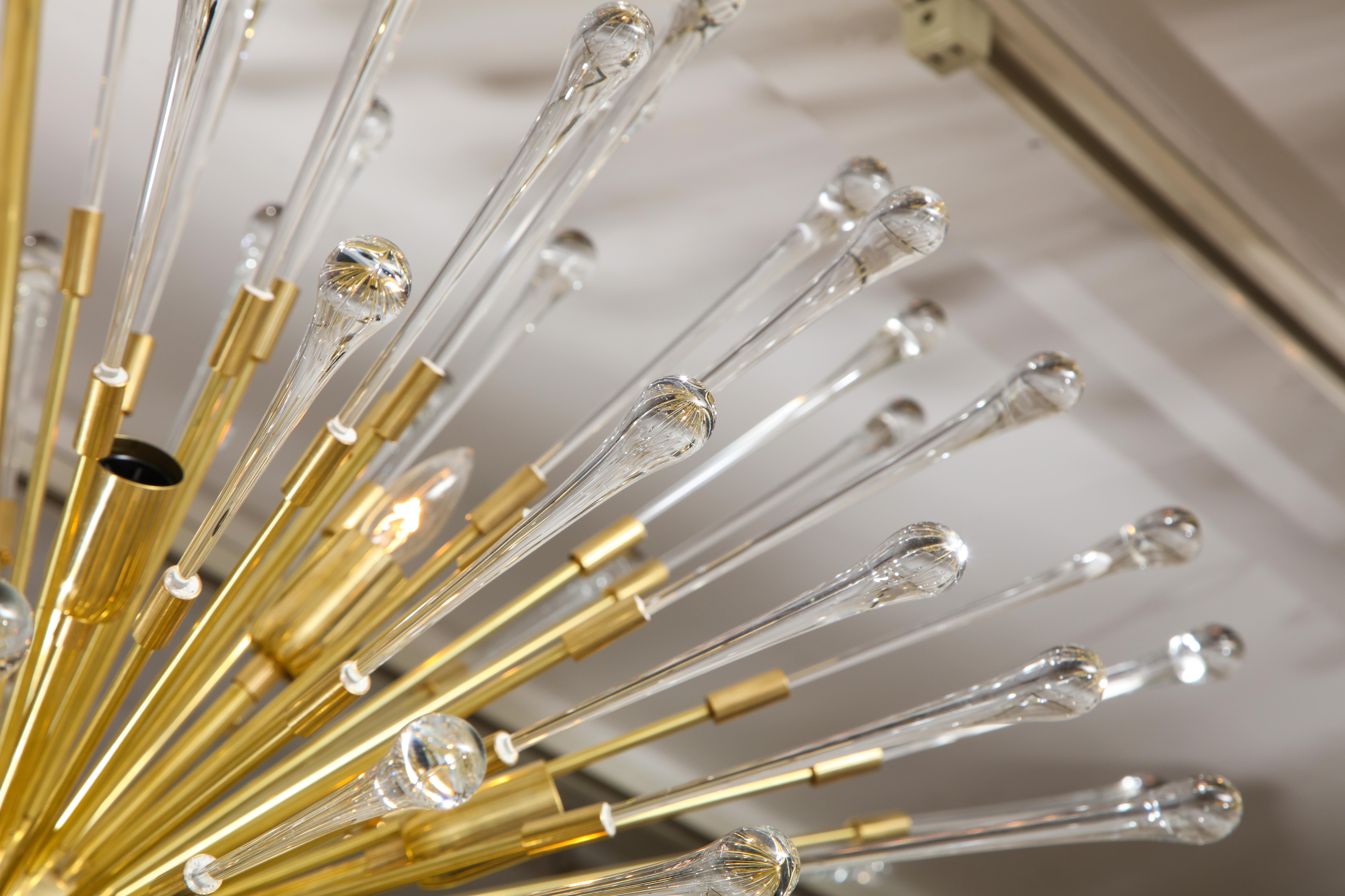 Italiano Lampadario Sputnik a goccia in vetro extra large in vendita
