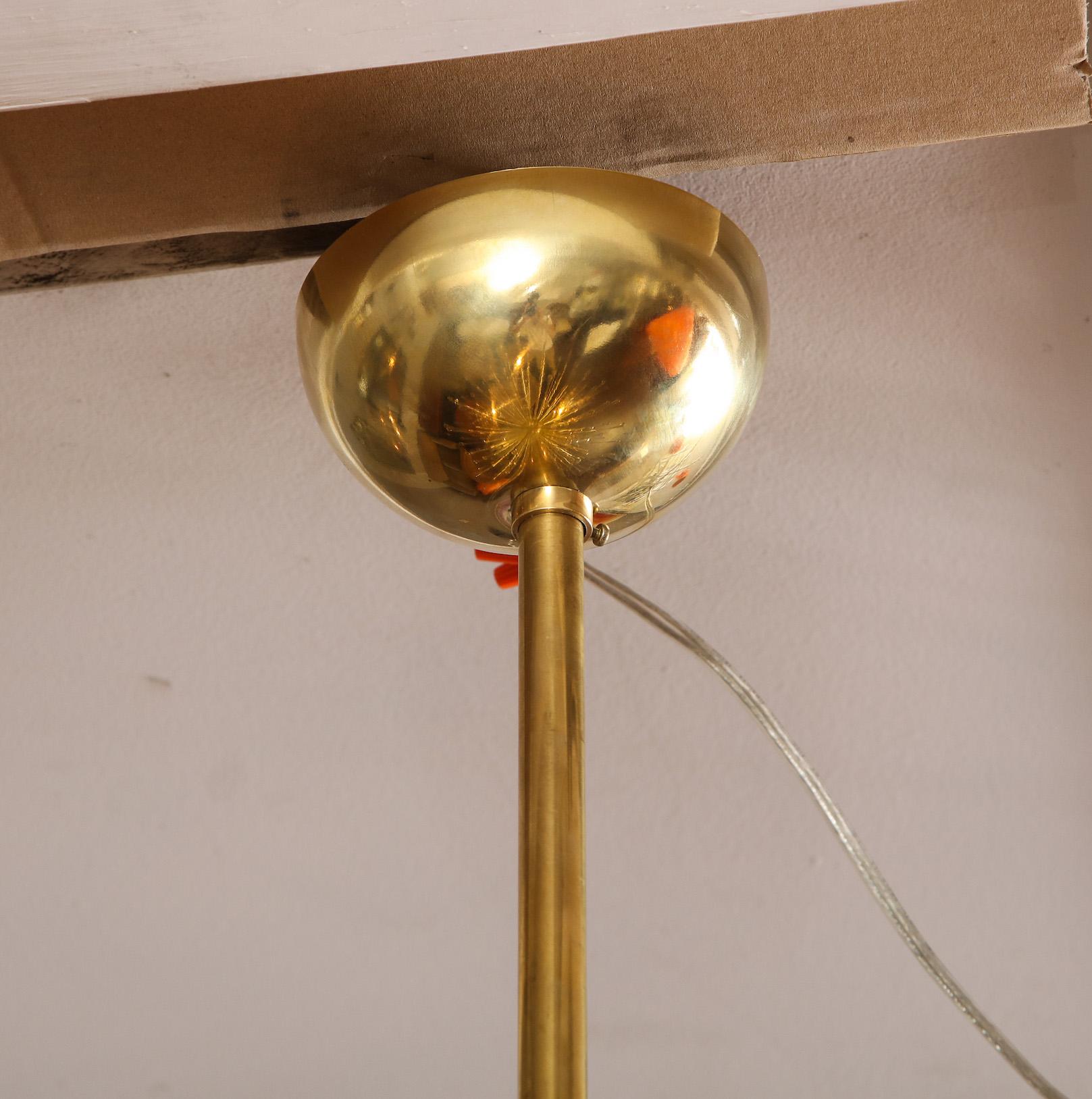 Brass Giant Glass Teardrop Sputnik Chandelier For Sale