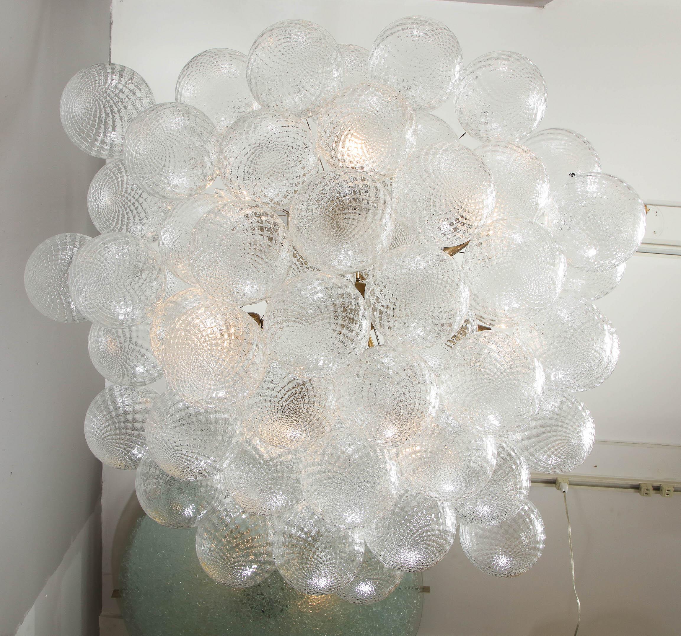Metal Murano Floating Clustered Globe Chandelier For Sale
