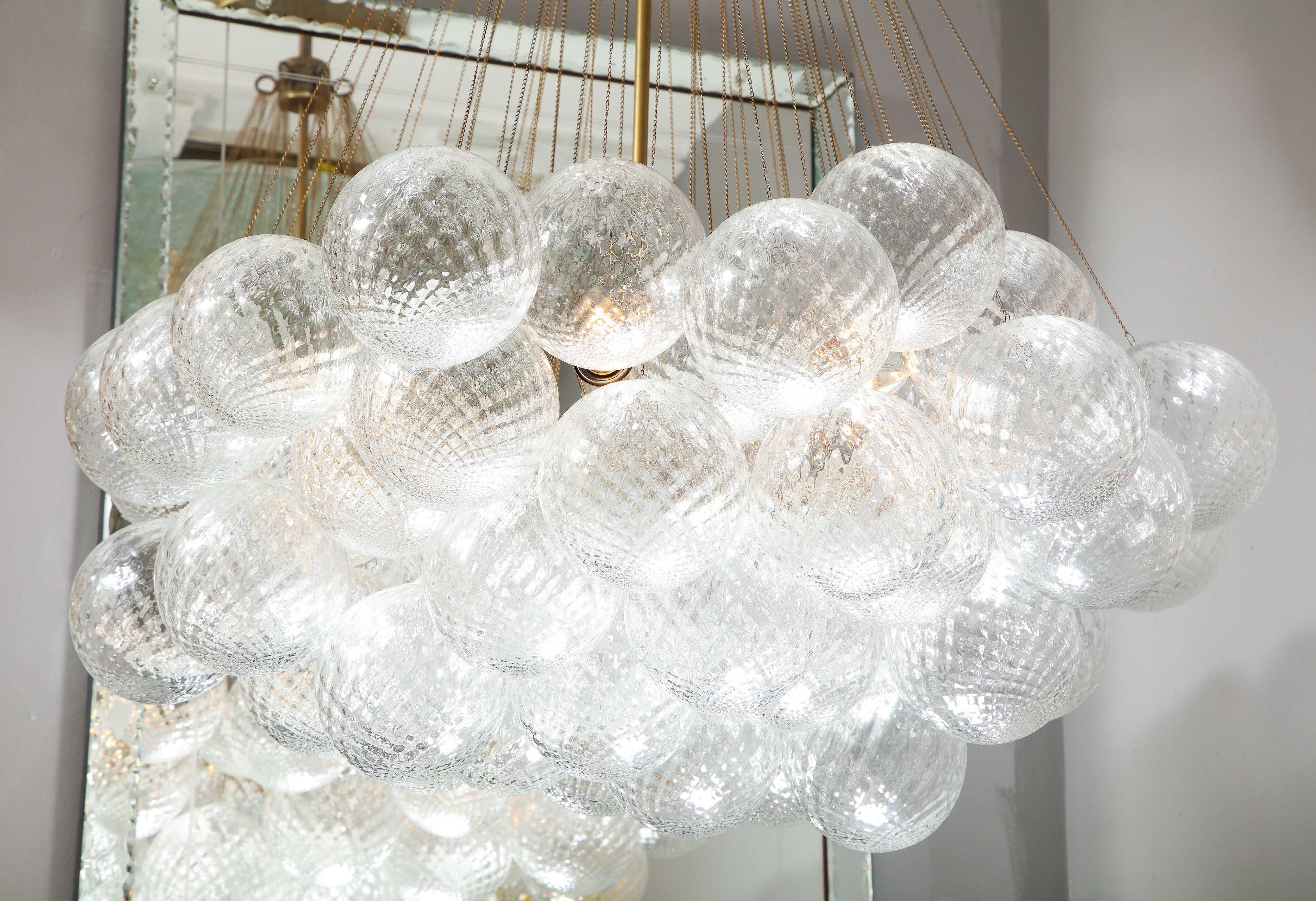 Mid-Century Modern Murano Floating Clustered Globe Chandelier For Sale